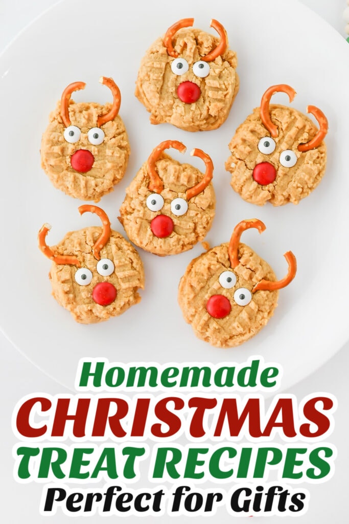 Gifting Christmas Treats-Peanut Butter Reindeer Cookies