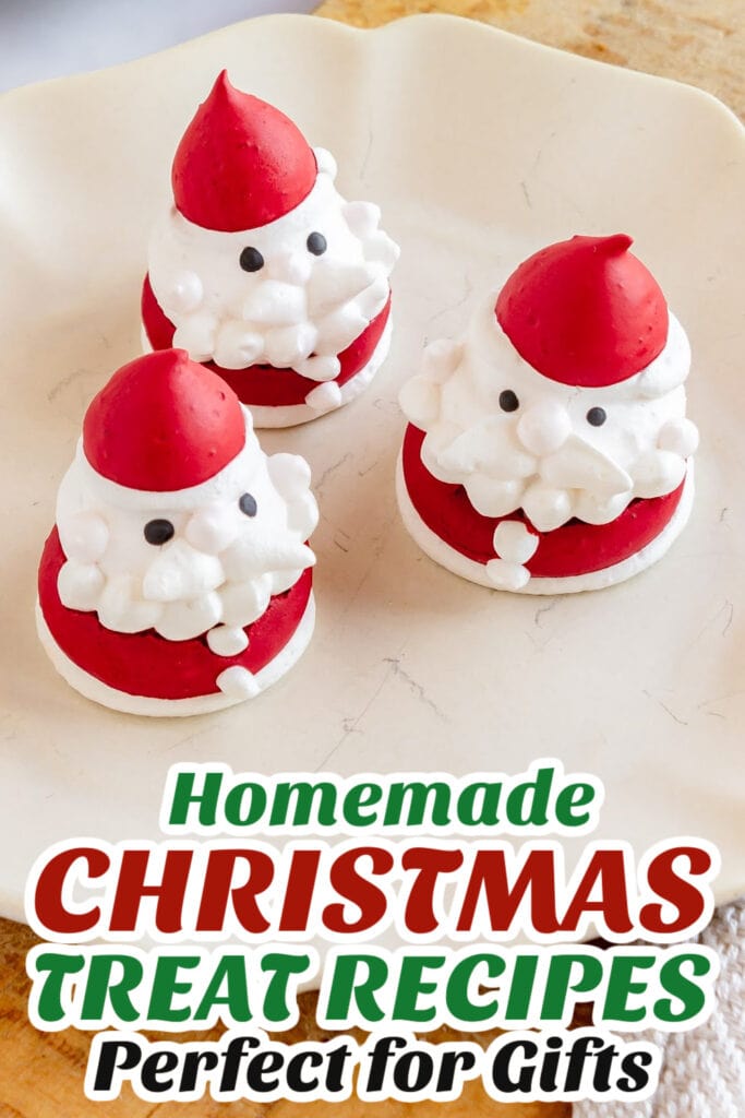 Gifting Christmas Treats-Santa Claus Meringue Cookies