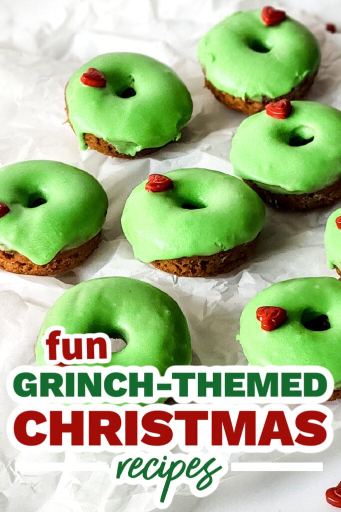 Grinch-Themed Christmas Recipe-Grinch-Themed Caramel Apple Donuts
