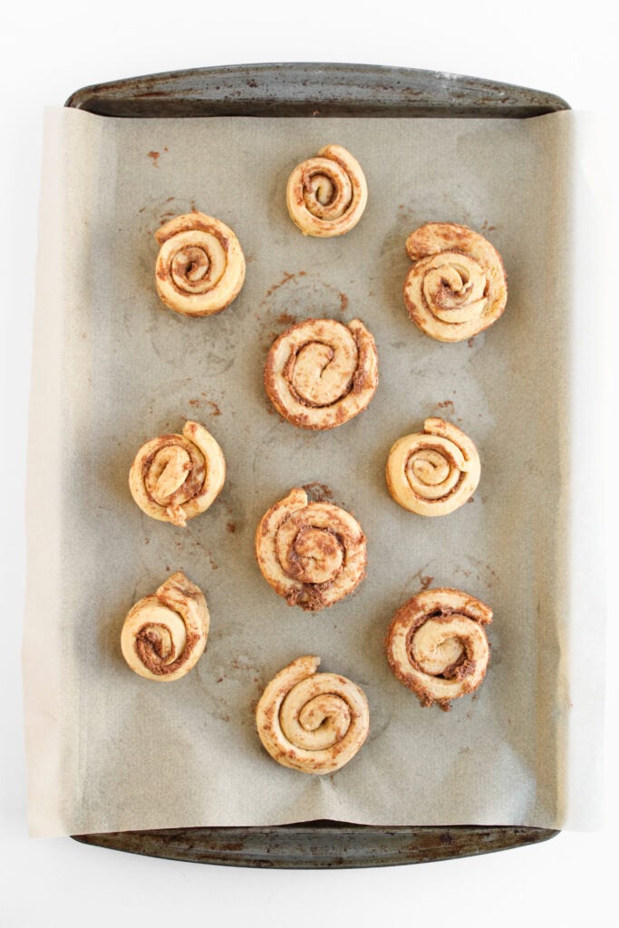 Cinnamon Roll Reindeer Process 