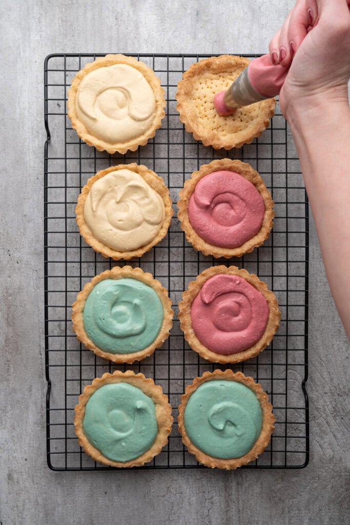 Mini Springtime Cheesecake Tarts Process Photo