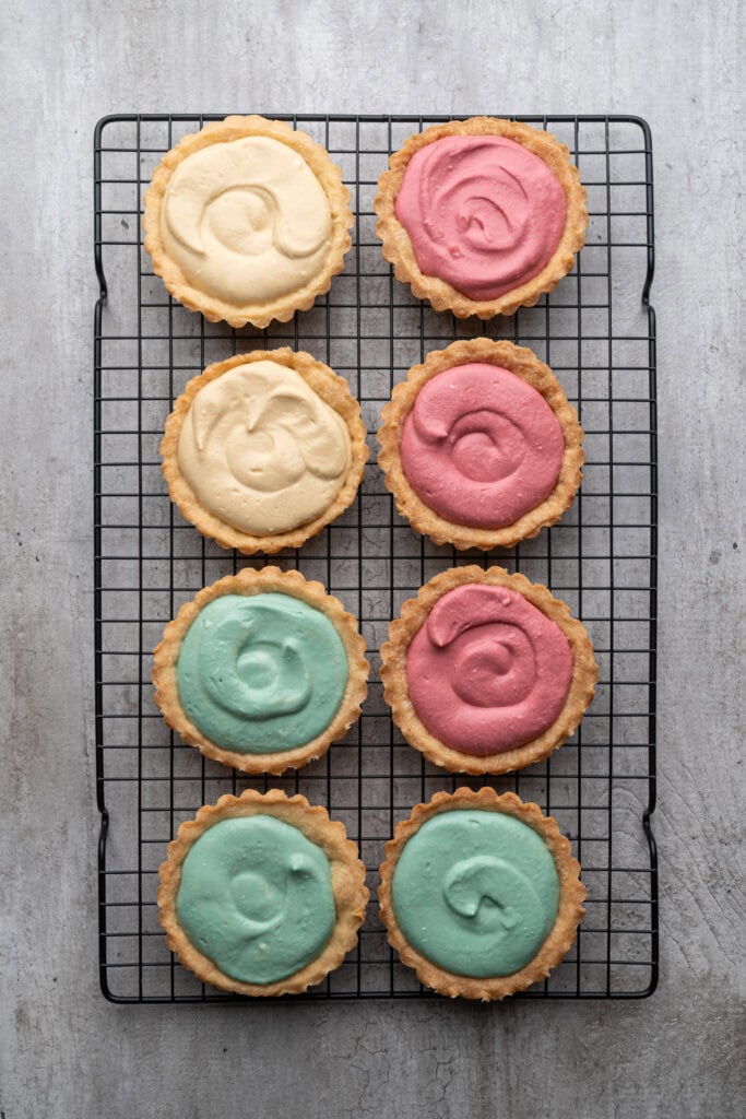 Mini Springtime Cheesecake Tarts Process Photo