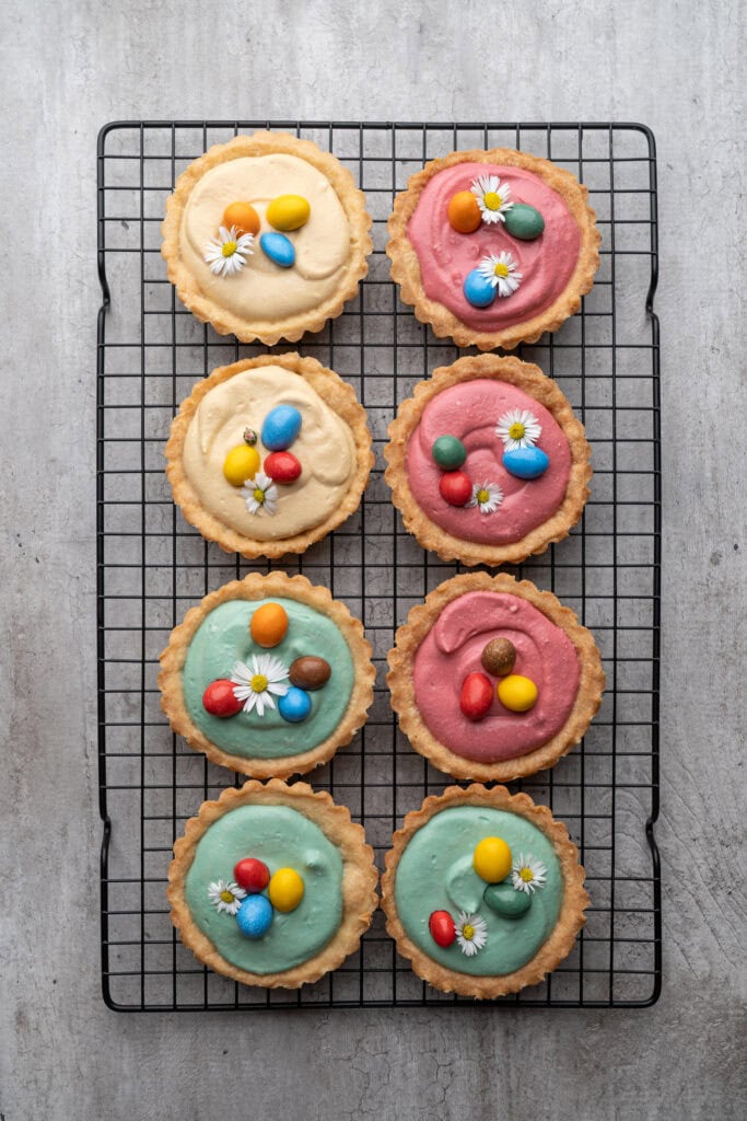 Mini Springtime Cheesecake Tarts Process Photo