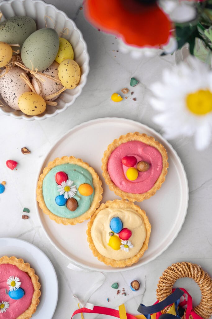 Mini Springtime Cheesecake Tarts Process Photo