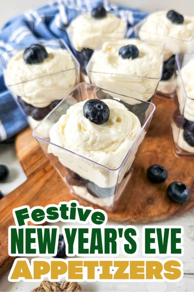 New Years Appetizers-Blueberry Cheesecake Parfaits