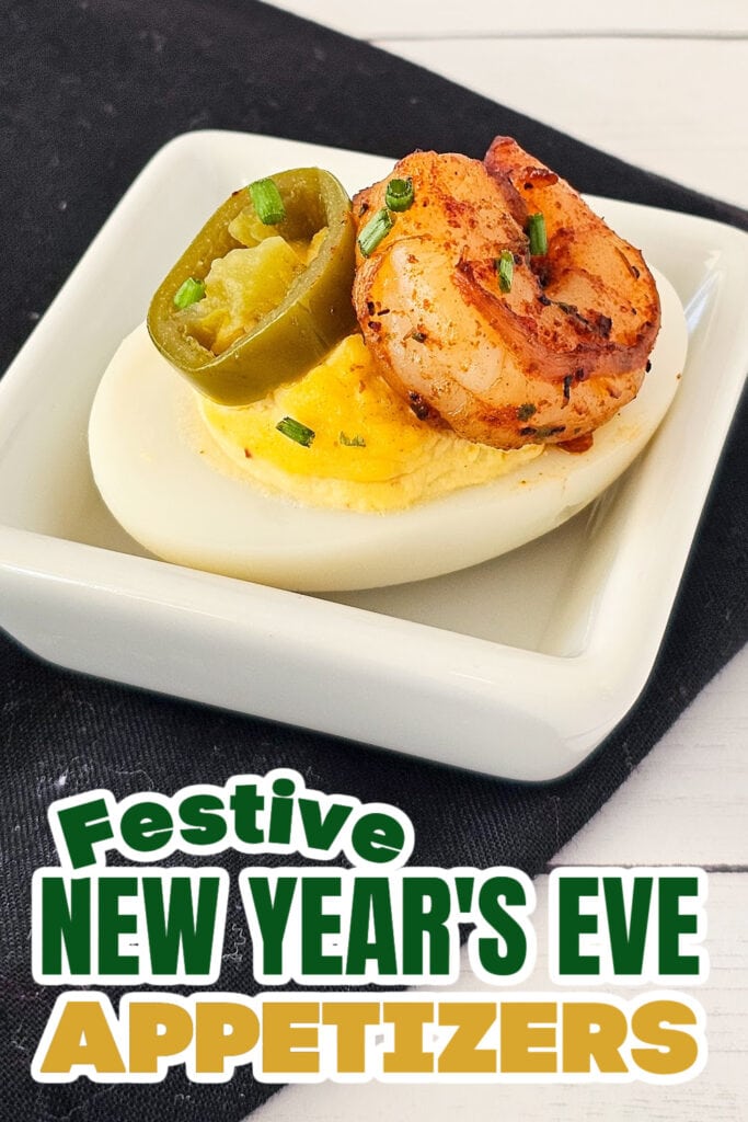 New Years Appetizers-Cajun Deviled Eggs with Shrimp