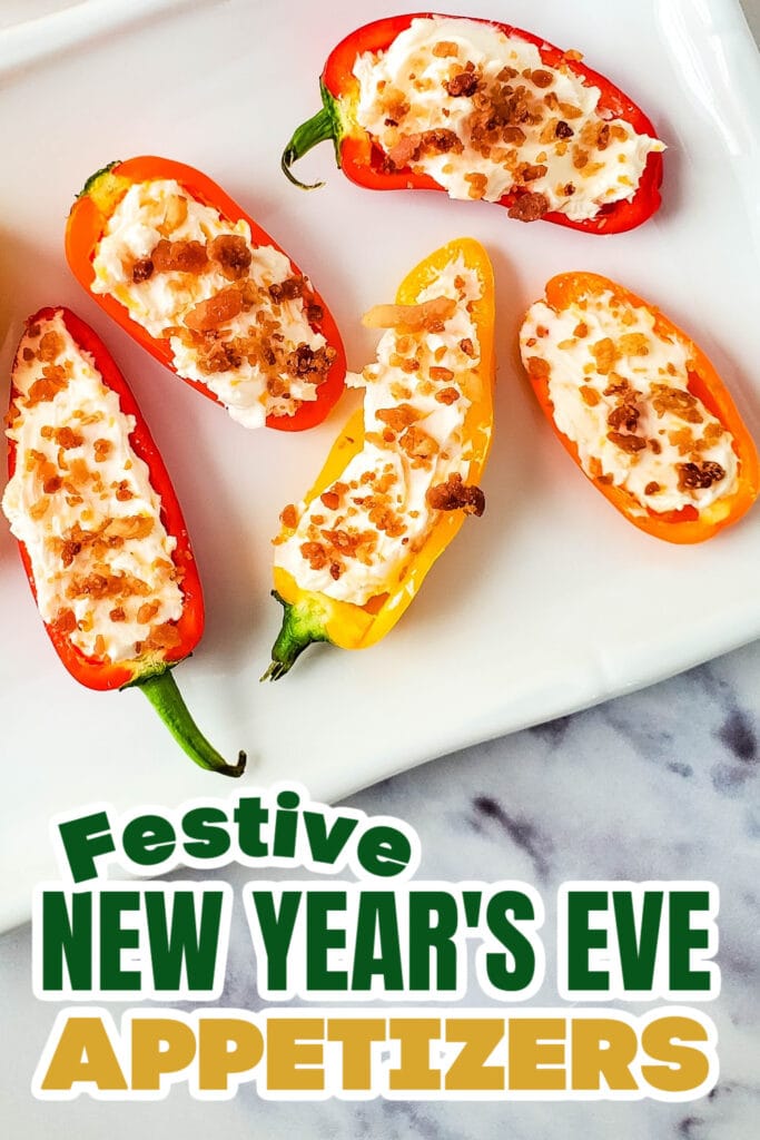 New Years Appetizers-Cheesy Bacon Stuffed Mini Peppers