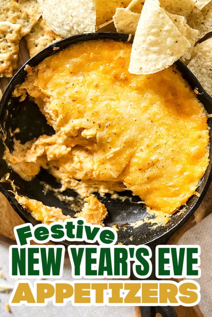 New Years Appetizers-Cheesy Buffalo Chicken Dip