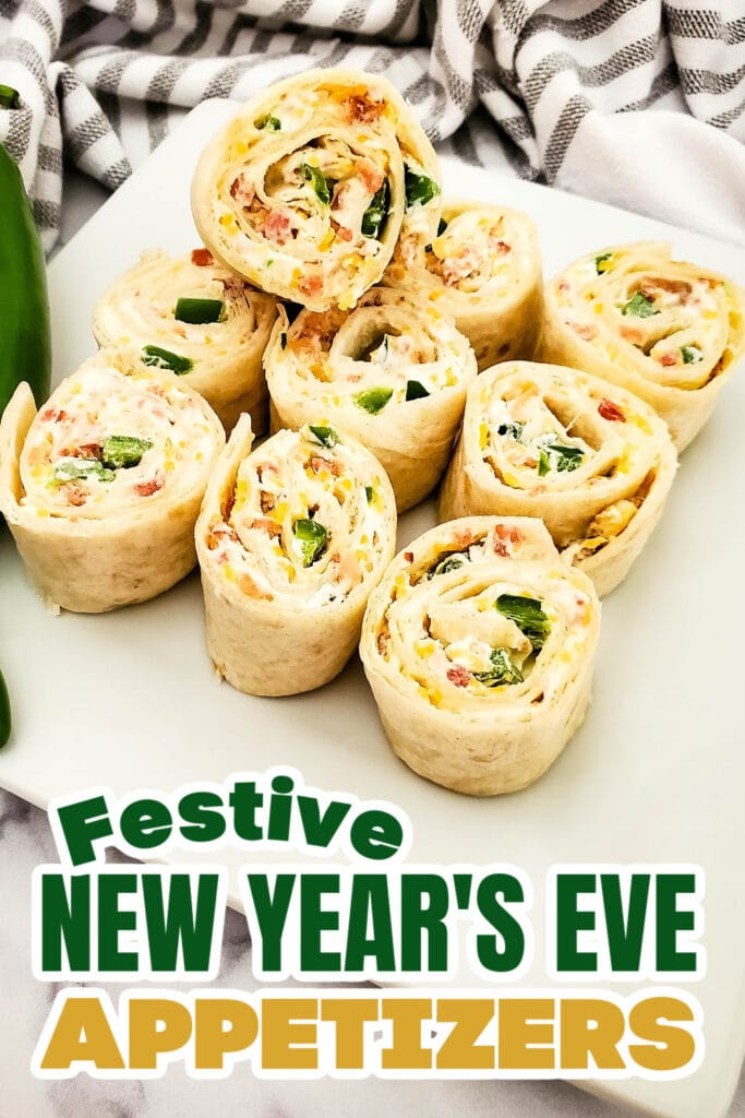 New Years Appetizers-Jalapeno Popper Pinwheels