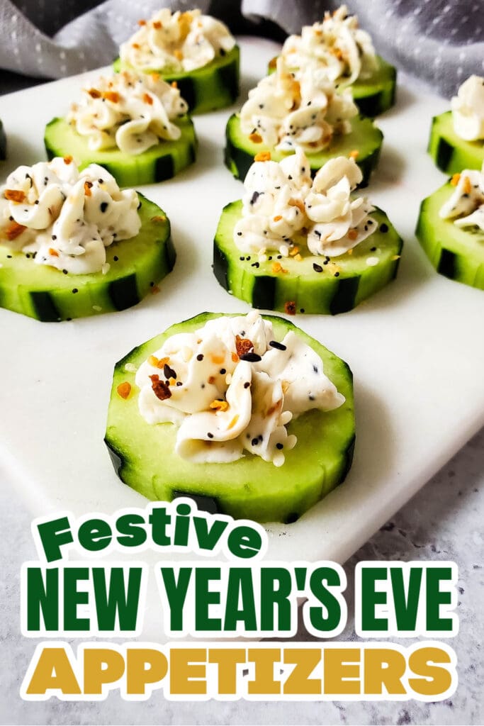 New Years Appetizers-Keto Bagel Cucumber Bites