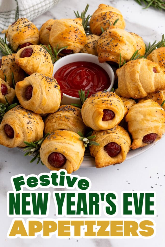 New Years Appetizers-Mini Piggies in a Blanket