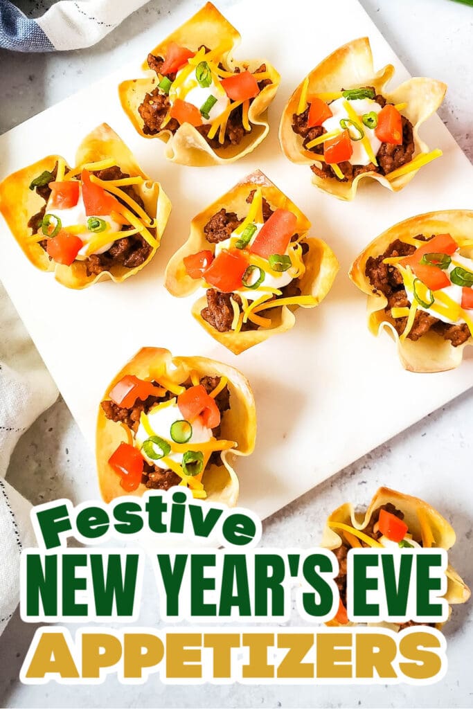 New Years Appetizers- Taco Wonton Cups