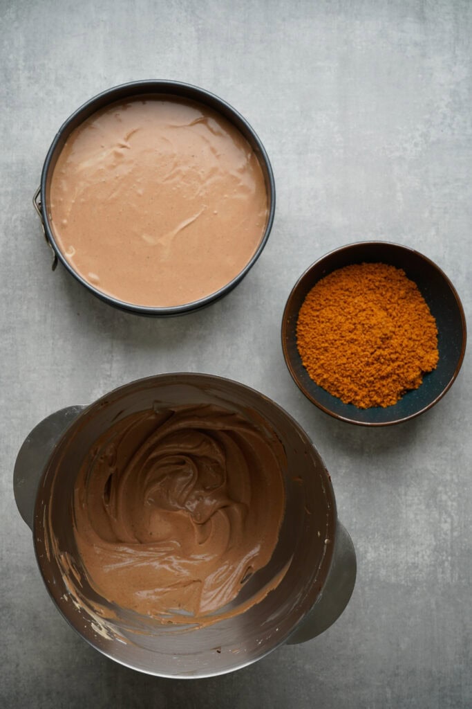 No-Bake Biscoff Cheesecake with a Chocolate Twist Process Photo