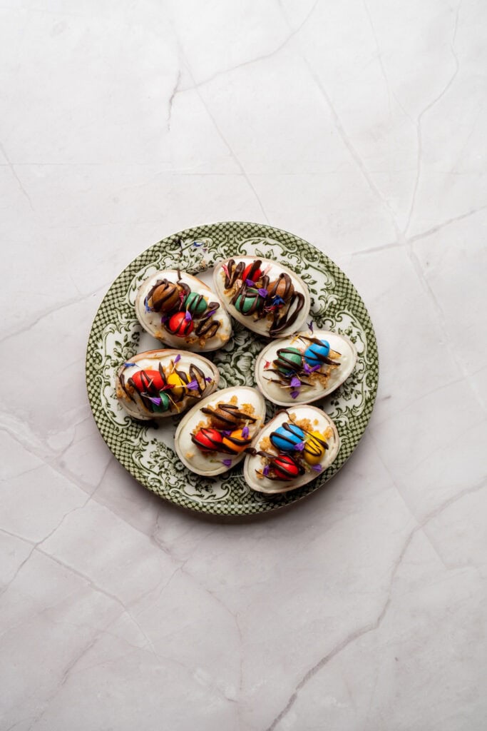 No-Bake Easter Egg Cheesecakes Process Photo
