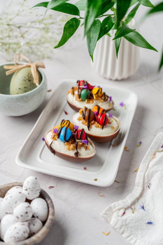 No-Bake Easter Egg Cheesecakes Process Photo