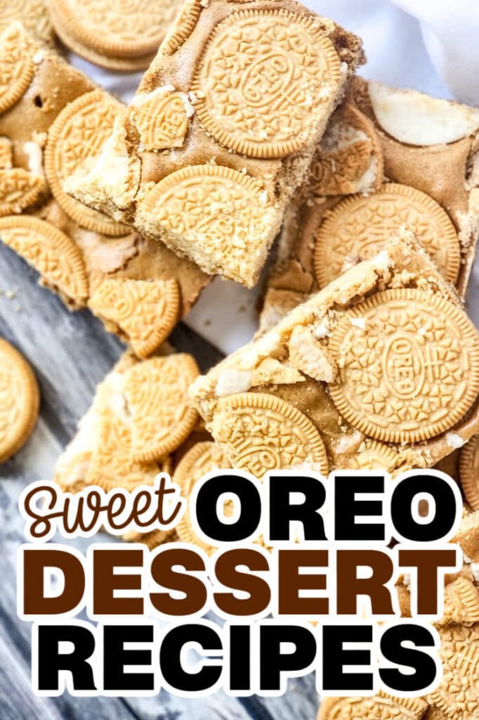 Oreo Dessert Recipes -White Chocolate-Laden Golden Oreo Blondies