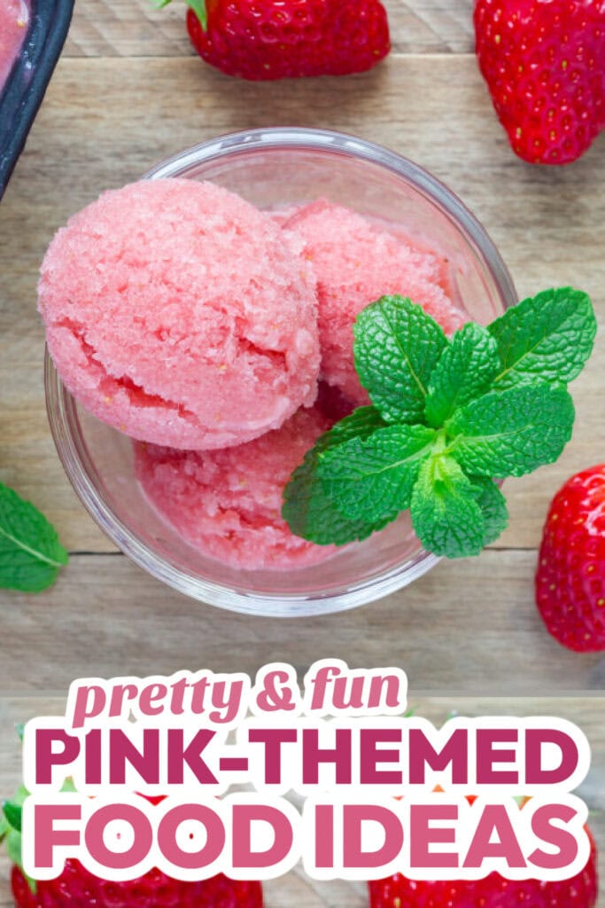 Pink Food Ideas-Easiest Strawberry Sorbet