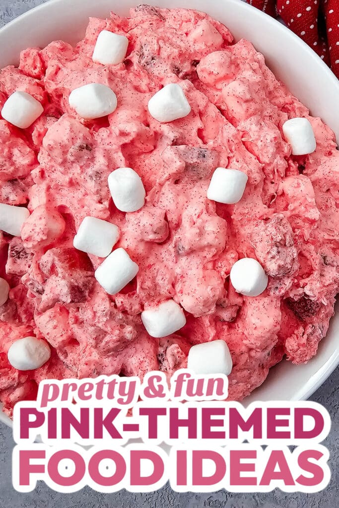 Pink Food Ideas-Fresh Strawberry Fluff Salad