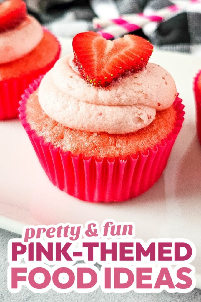 Pink Food Ideas-Strawberry Sprinkle Surprise Cupcakes