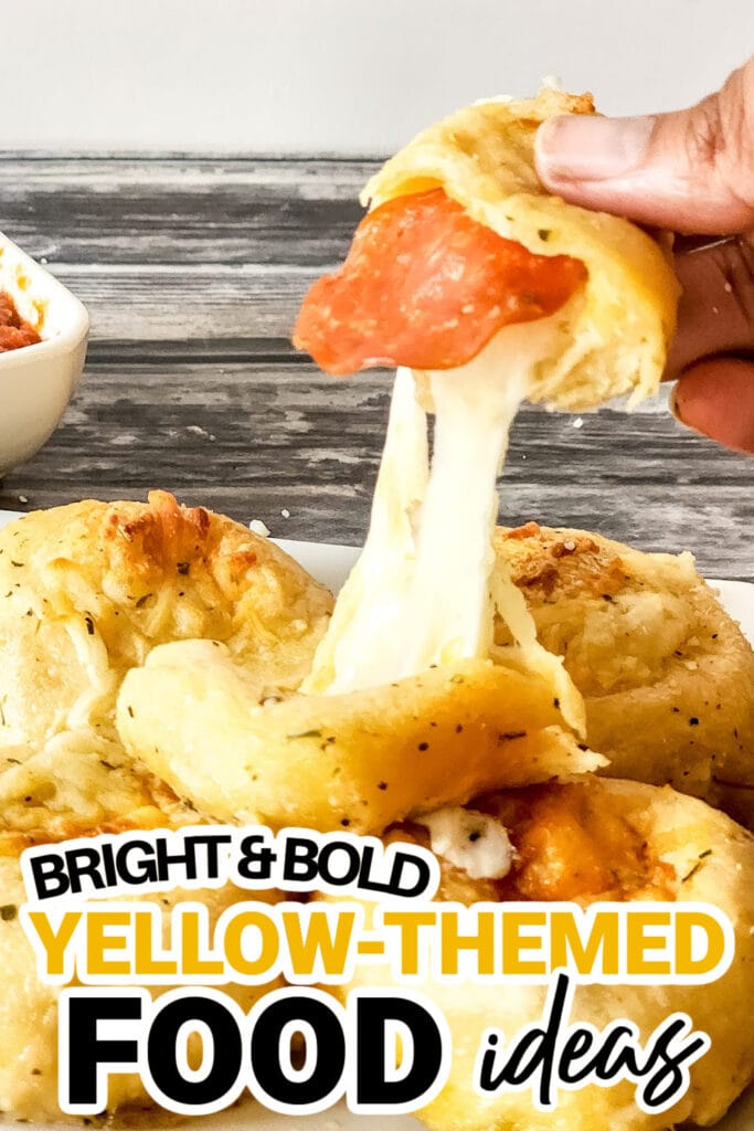 Yellow Food Ideas-Cheesy Pepperoni Pizza Biscuits