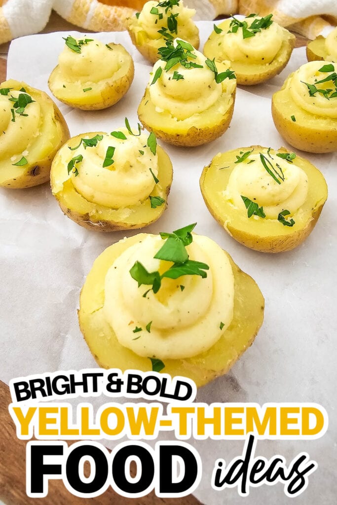 Yellow Food Ideas-Mini Deviled Potatoes