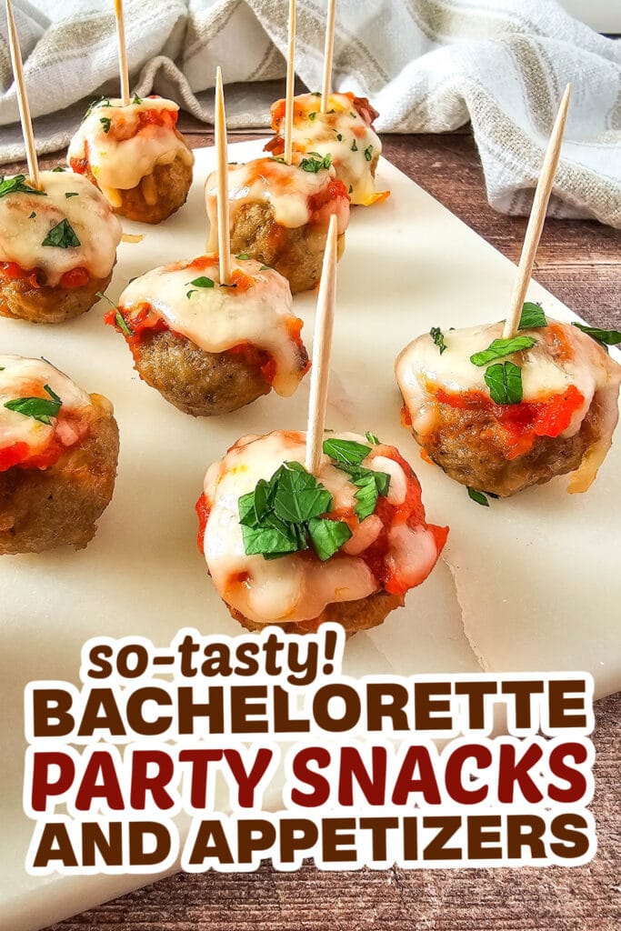 bachelorette party snacks- Mini Meatball Marinara Bites