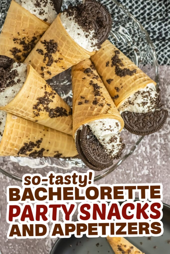 bachelorette party snacks- Oreo Cheesecake Cones