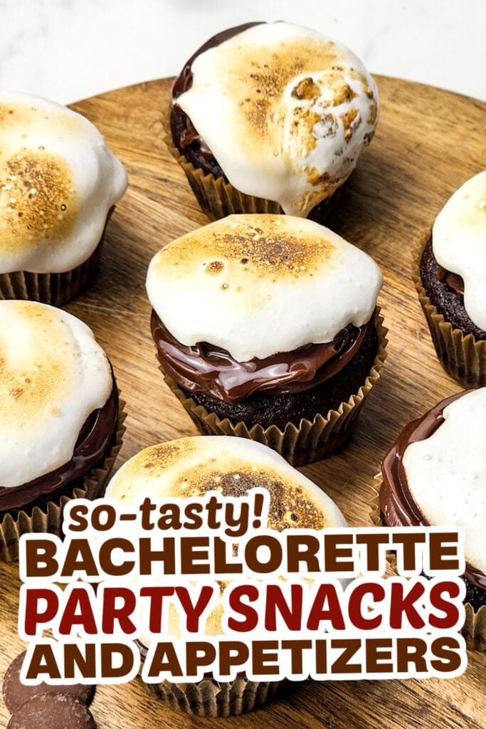 bachelorette party snacks- Toasted Marshmallow S'mores Cupcakes