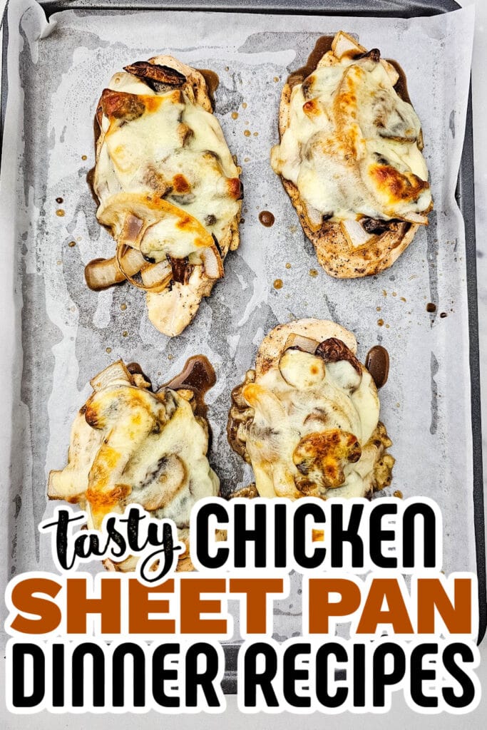 chicken sheet pan dinner -Sheet Pan Bourbon Smothered Chicken