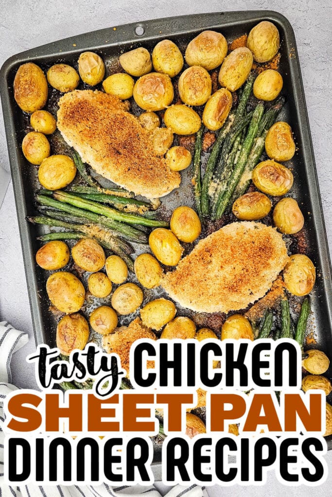 chicken sheet pan dinner -Sheet Pan Parmesan Crusted Chicken