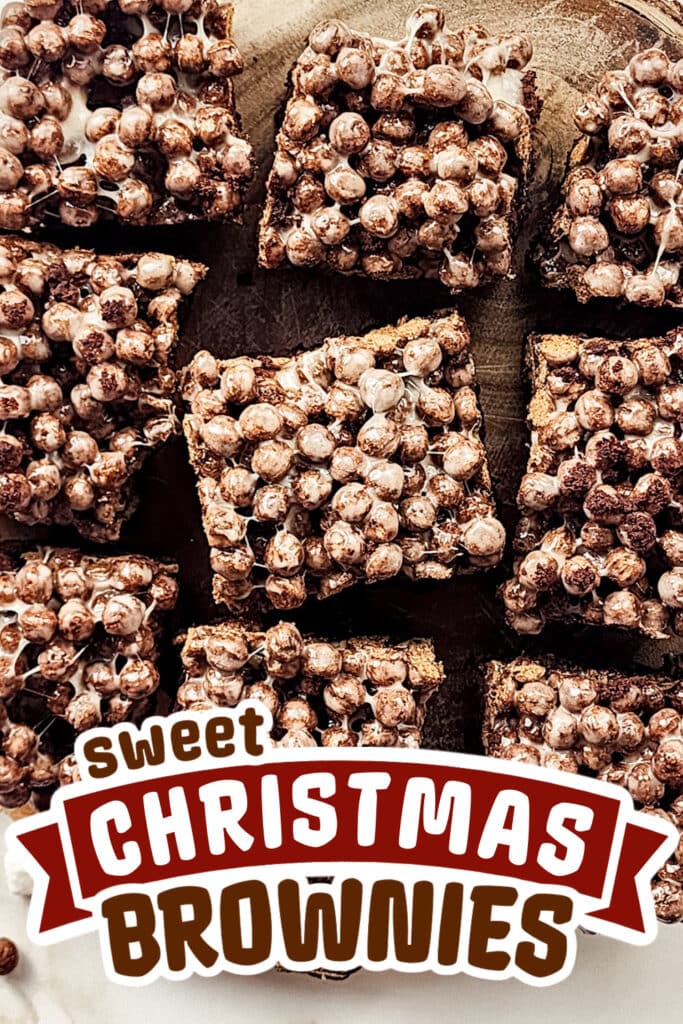 christmas brownies - Marshmallow Cocoa Puff Brownies
