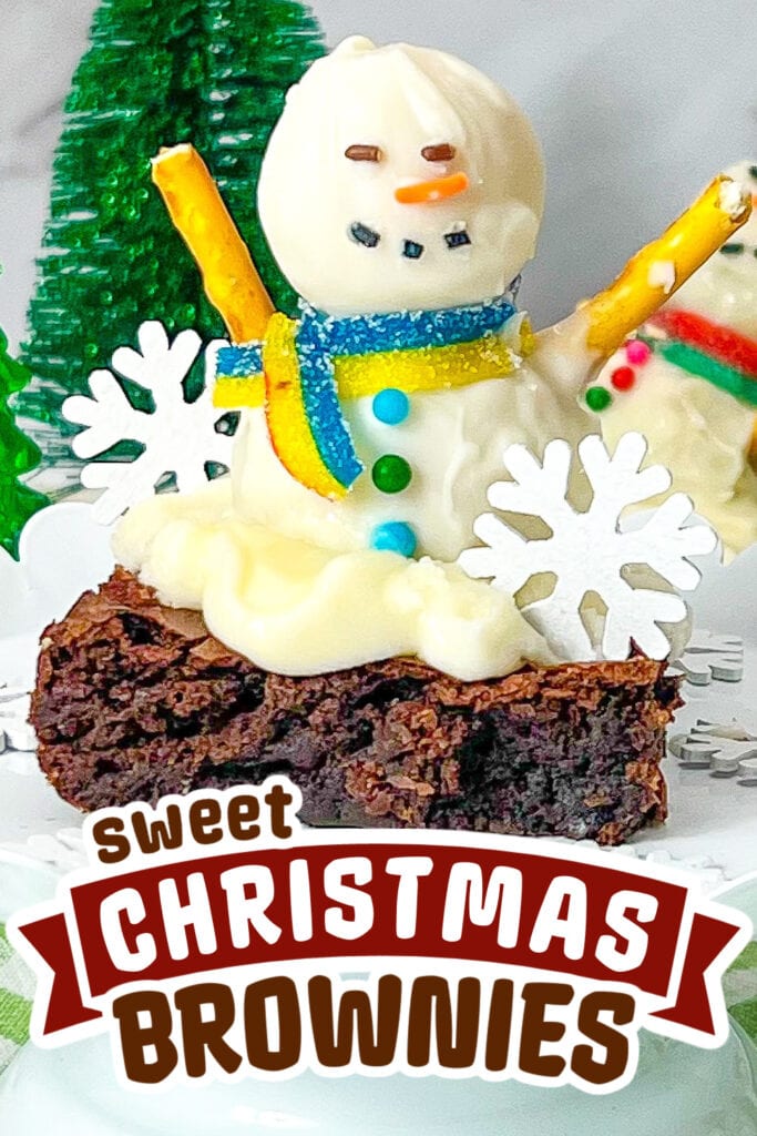 christmas brownies - Snowman Truffle Brownies