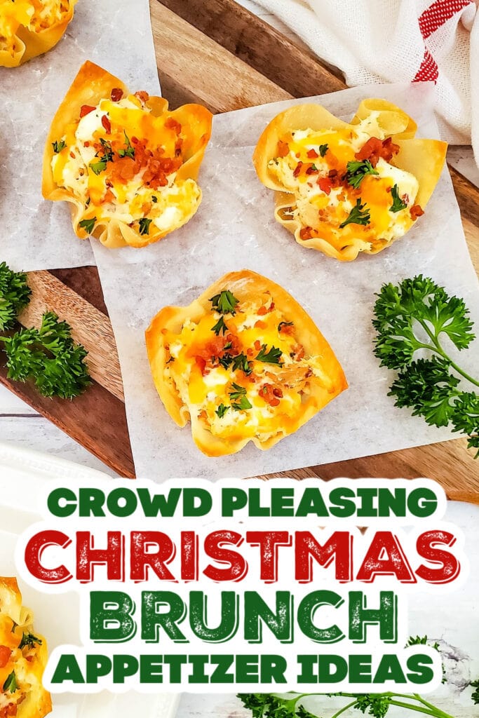 christmas brunch appetizer - Cheesy Ranch Chicken Wonton Cups