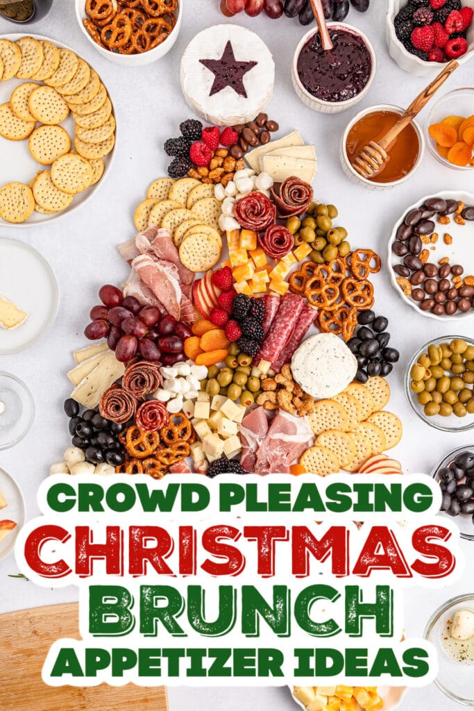 christmas brunch appetizer - Christmas Tree Charcuterie Board on a Grazing Table