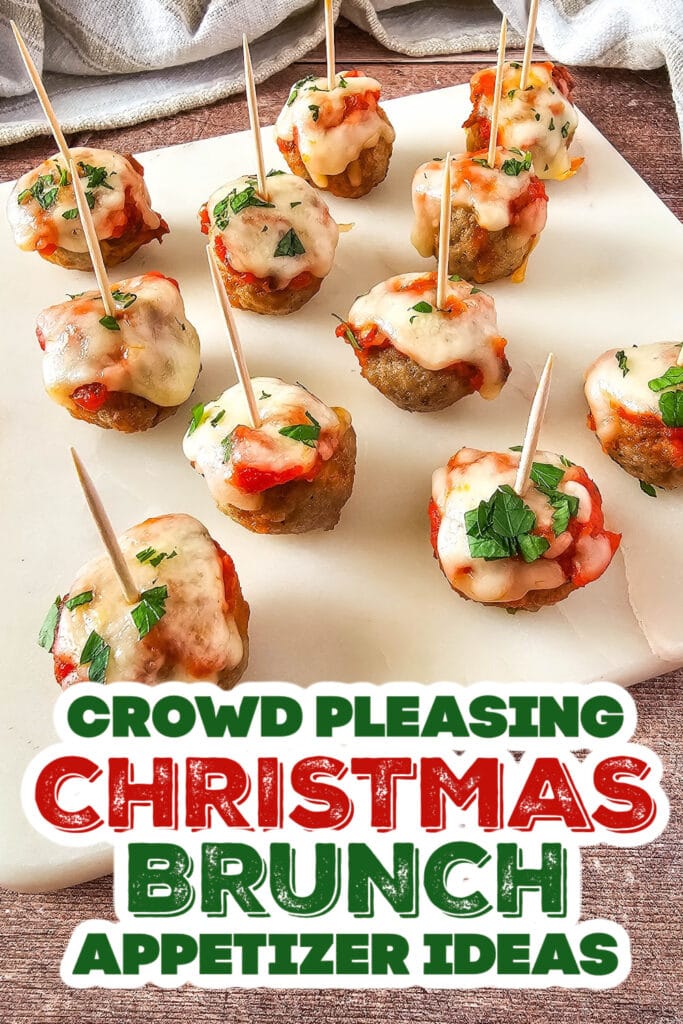 christmas brunch appetizer - Meatball Marinara Bites