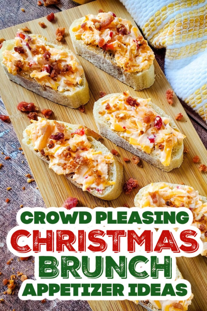 christmas brunch appetizer - Pimento Cheese and Bacon Crostini