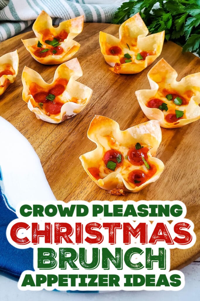 christmas brunch appetizer - Pizza Wonton Cups