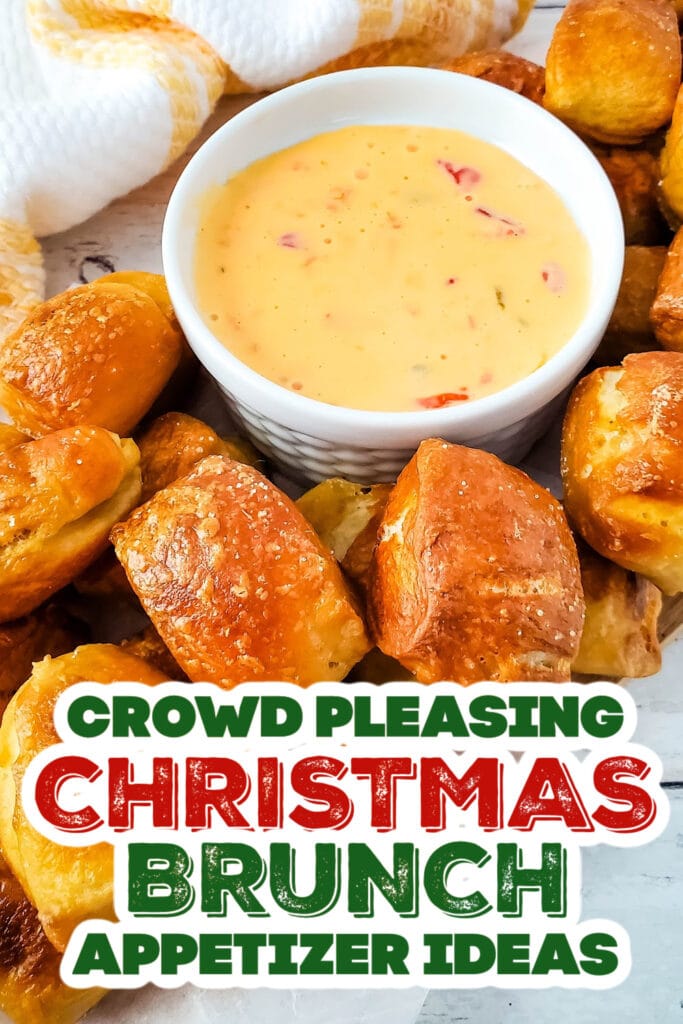 christmas brunch appetizer - Soft Pretzel Bites with Cheesy Dip