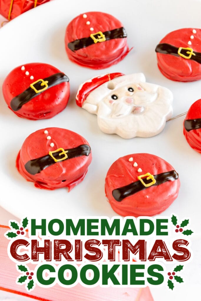 20+ Decorated Christmas Cookies 15 christmas cookies -Chocolate-Dipped Santa Oreo Cookies