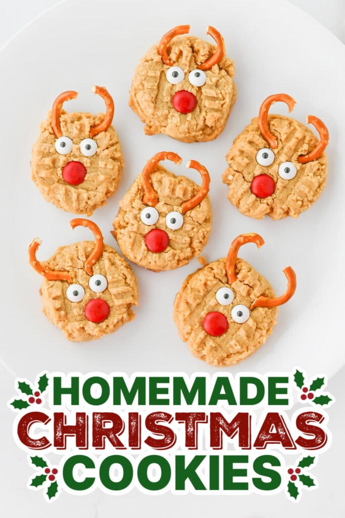 20+ Decorated Christmas Cookies 11 christmas cookies -Peanut Butter Reindeer Cookies