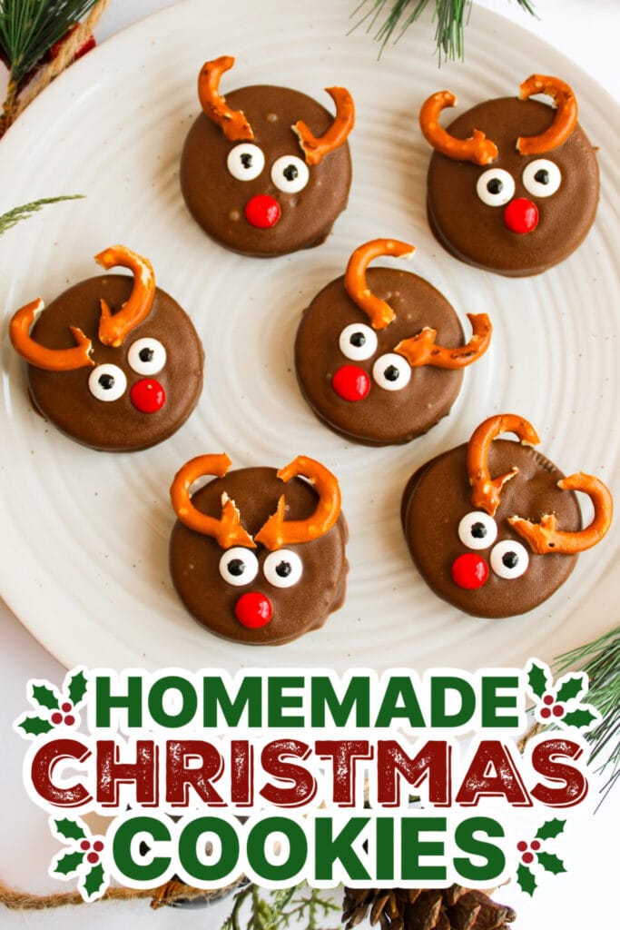 20+ Decorated Christmas Cookies 22 christmas cookies -Reindeer Chocolate Covered Oreos