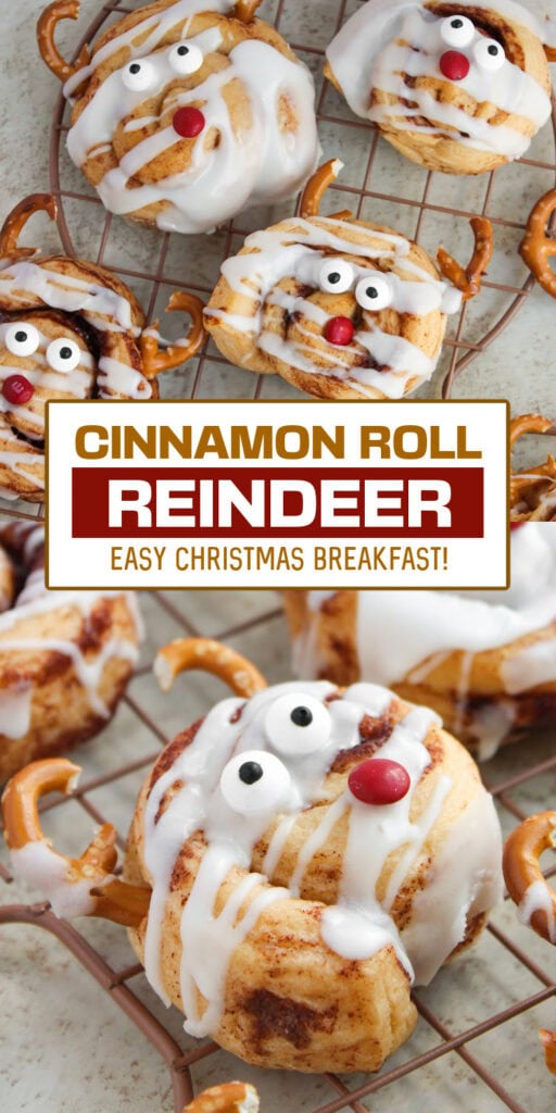cinnamon roll reindeer - breakfast ideas