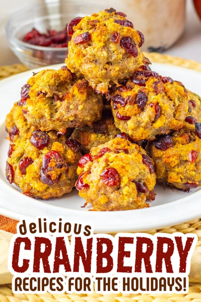 cranberry recipes - Cranberry Turkey Stuffing Balls