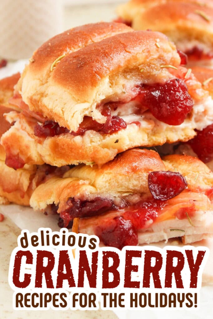 cranberry recipes - Leftover Turkey Sliders with Cranberry and Gouda Cheese