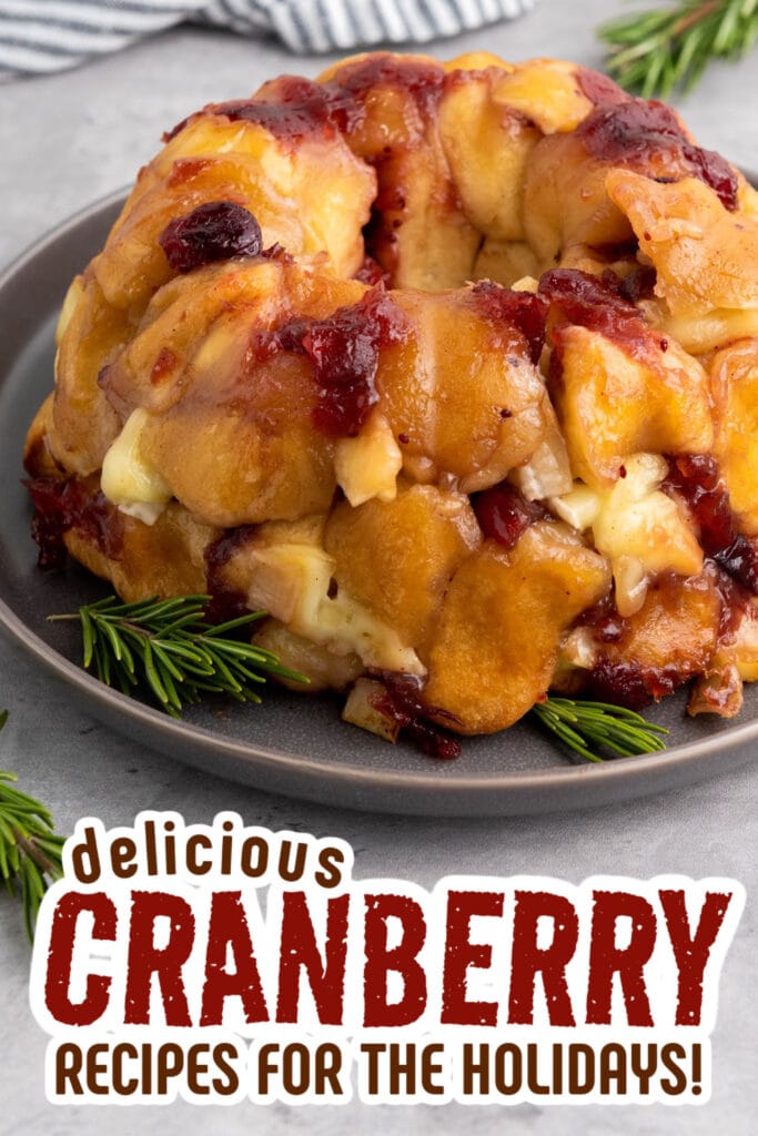 cranberry recipes - Mini Cranberry Brie Pull-Apart Bread