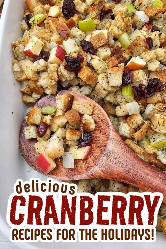 cranberry recipes - apple and cranberry stuffing
