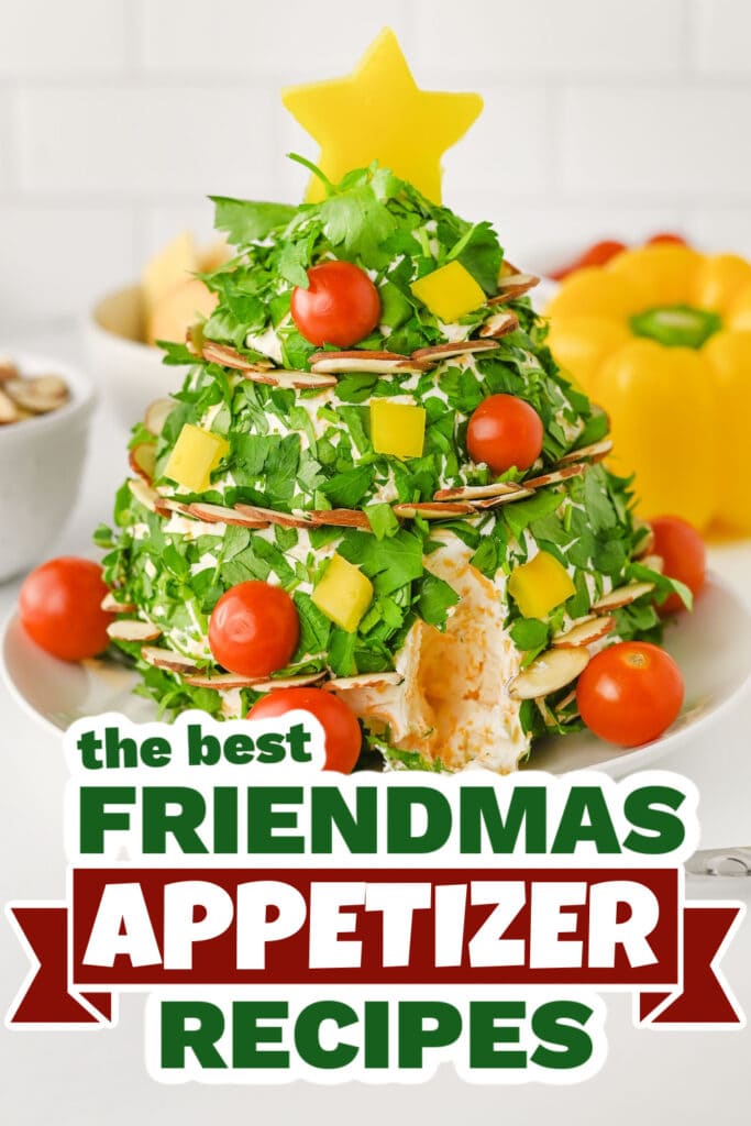 friendmas appetizers - Christmas Tree Cheeseball