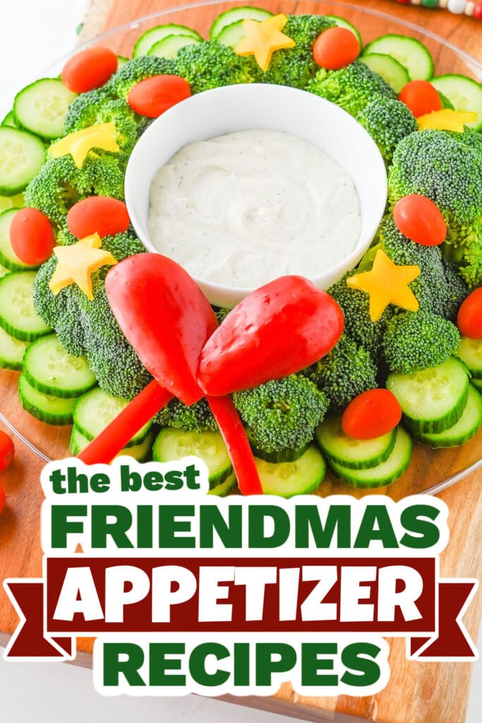 friendmas appetizers - Festive Veggie Wreath Tray