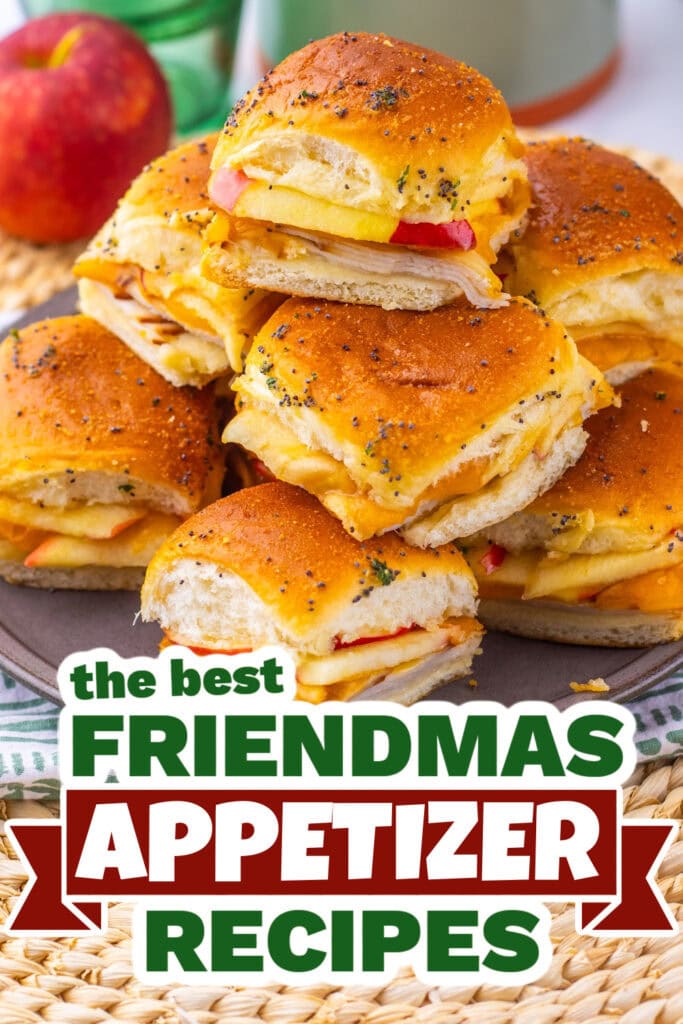 friendmas appetizers -Hot Honey Apple Cheddar Turkey Sliders