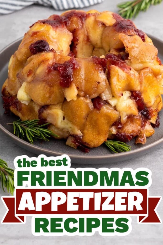 friendmas appetizers - Mini Cranberry Brie Pull-Apart Bread